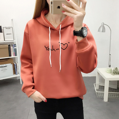 冬天加绒加厚卫衣连帽宽松衣服