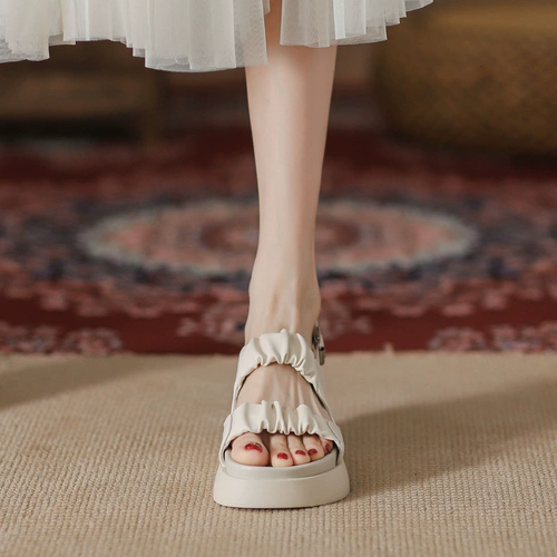 Летние универсальные сандалии на платформе, обувь, 2023, в корейском стиле, популярно в интернете