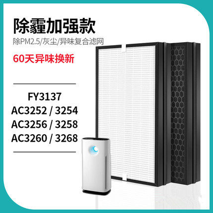 适配飞利浦空气净化器fy3137 3047滤网ac4374 3252 4372 3256滤芯