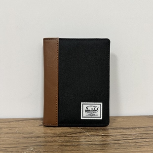 潮牌护照包帆布拼色大号潮流简约多功能对折护照夹卡包机票证件包