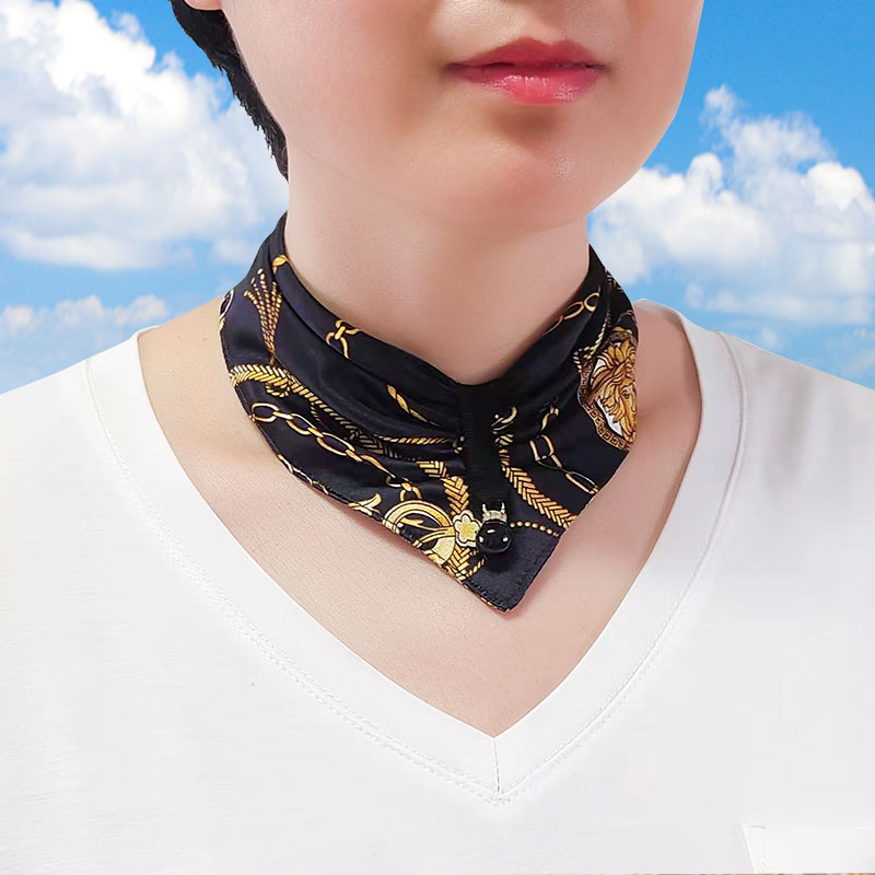 桑蚕丝磁扣佩戴护颈遮疤痕颈纹