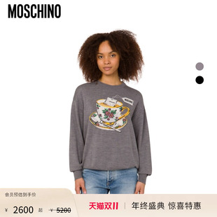 【惊喜】Moschino/莫斯奇诺 女士绵羊毛圆领套头针织衫
