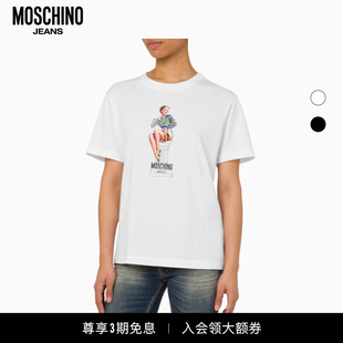 Moschino 女士人物造型印花T恤圆领上衣 Jeans