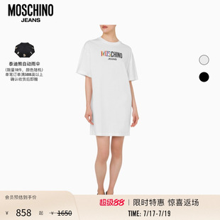 Moschino Jeans  女士徽标字母连衣裙圆领T恤裙
