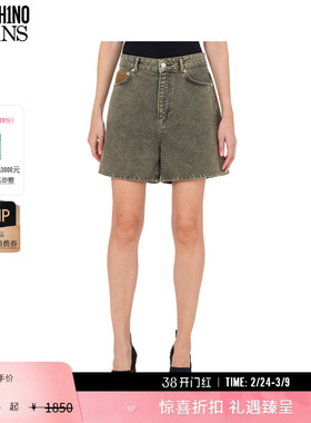 【礼物】M05CH1N0 JEANS 25早春 女士复古牛仔百慕大短裤