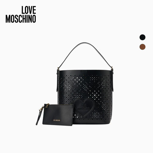 【季末特惠】Love Moschino2026春夏 女士爱心镂空水桶包