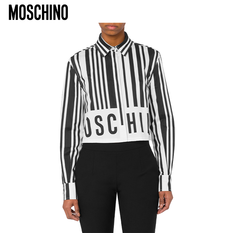 Moschino/莫斯奇诺 秋冬 女士条形码印花衬衫