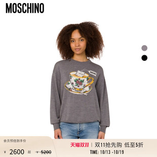 【惊喜】Moschino/莫斯奇诺 女士绵羊毛圆领套头针织衫