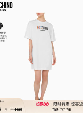 Moschino Jeans  女士徽标字母连衣裙圆领T恤裙