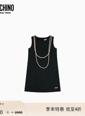 【季末特惠】Moschino/莫斯奇诺 26早春 儿童珍珠印花无袖连衣裙