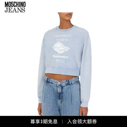 M05CH1N0 JEANS 女士印花宽松棉质运动衫套头卫衣