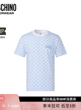 【礼物低至5折】Moschino underwear/莫斯奇诺  男士满印印花T恤