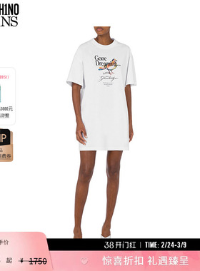 【礼物】M05CH1N0 JEANS 25早春 女士图案印花T恤连衣裙