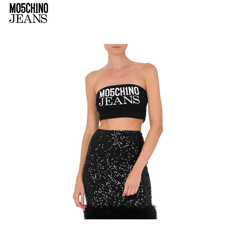 印花moschino短款上衣