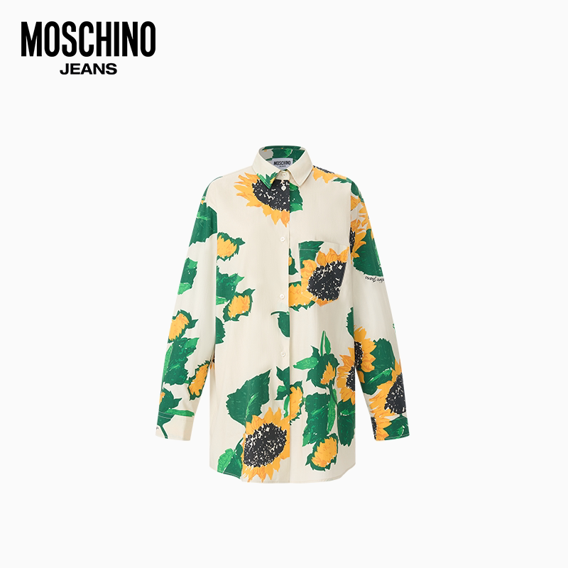 【季末特惠】Moschino Jeans 26早春 女士花卉印花宽松廓形衬衫