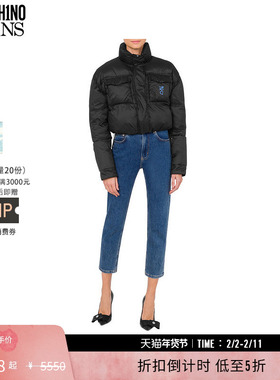 【礼物低至5折】M05CH1N0 JEANS  女士短款立领时尚棉服MOSCHINO