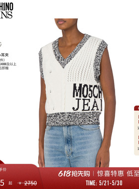 【惊喜特惠】M05CH1N0 JEANS  V领高腰针织衫无袖毛衣马甲