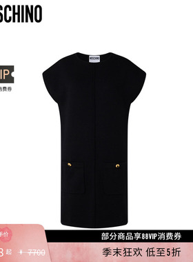 【礼物低至5折】Moschino/莫斯奇诺 女士金属扣装饰宽松连衣裙