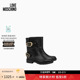 特享倒计时 Love Moschino 25秋冬 女士牛皮中筒机车靴
