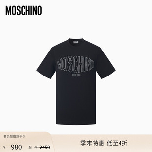 【季末】Moschino/莫斯奇诺 26早春 女士贴饰品牌徽标图案T恤