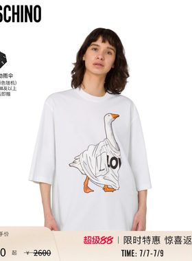 Moschino/莫斯奇诺 女士大鹅印花棉质圆领T恤