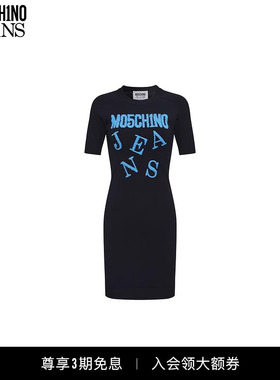 M05CH1N0 JEANS 女士提花修身短袖包臀针织连衣裙