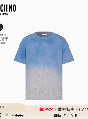 【季末特惠】Moschino Active 26早春 男士字母徽标装饰渐变色T恤