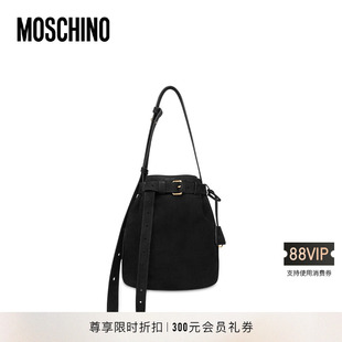 Moschino 莫斯奇諾 季 女士大號Tie Me水桶包絨面單肩包 末折扣