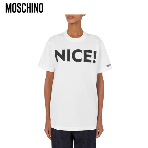Moschino/莫斯奇诺 女士Nice!印花棉质针织T 恤