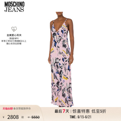 【特惠倒计时】M05CH1N0 JEANS  女士Punk Print乔其纱连衣裙