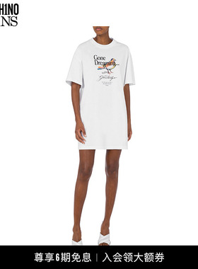 【礼物】M05CH1N0 JEANS 25早春 女士图案印花T恤连衣裙