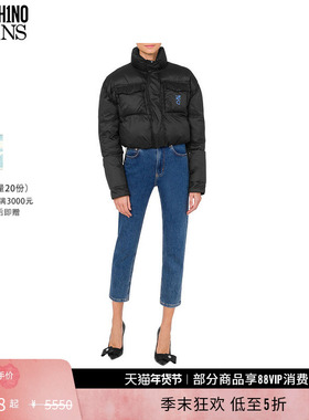 【礼物低至5折】M05CH1N0 JEANS  女士短款立领时尚棉服MOSCHINO