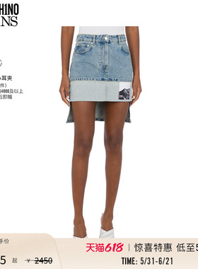 【惊喜特惠】M05CH1N0 JEANS  贴布牛仔迷你裙复古丹宁半身裙