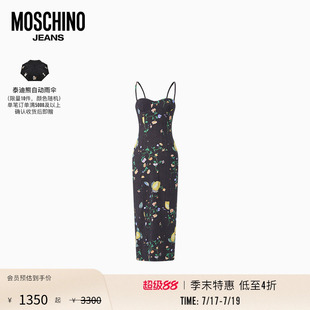 【季末】Moschino Jeans 26早春 女士花卉印花吊带收腰连衣裙