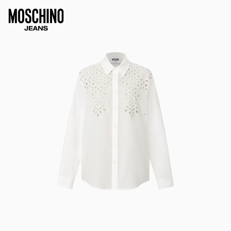 【季末特惠】Moschino Jeans 26早春 女士 镂空设计宽松廓形衬衫