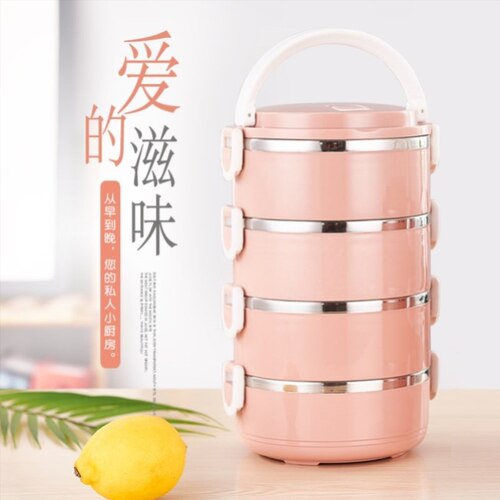 保温饭盒学生食堂上班族多层保温桶密封带饭便当盒新款不锈钢两层