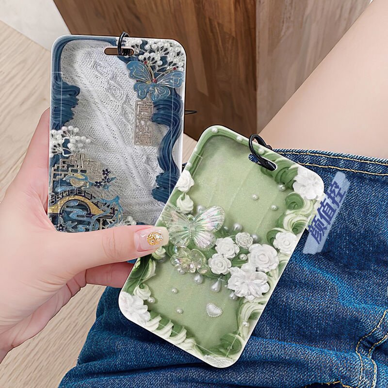 原创设计高颜值卡套适用校园卡学生卡饭卡公交卡厂牌工牌网红款硬壳卡ins卡套风公交卡饭卡接送地铁卡套