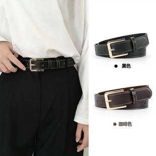ins设计风胖mm皮带女款大码腰带200斤加长针扣式免打孔百搭牛仔裤