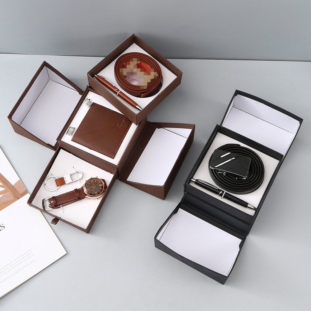 送男士礼物轻奢礼双层石英表套装