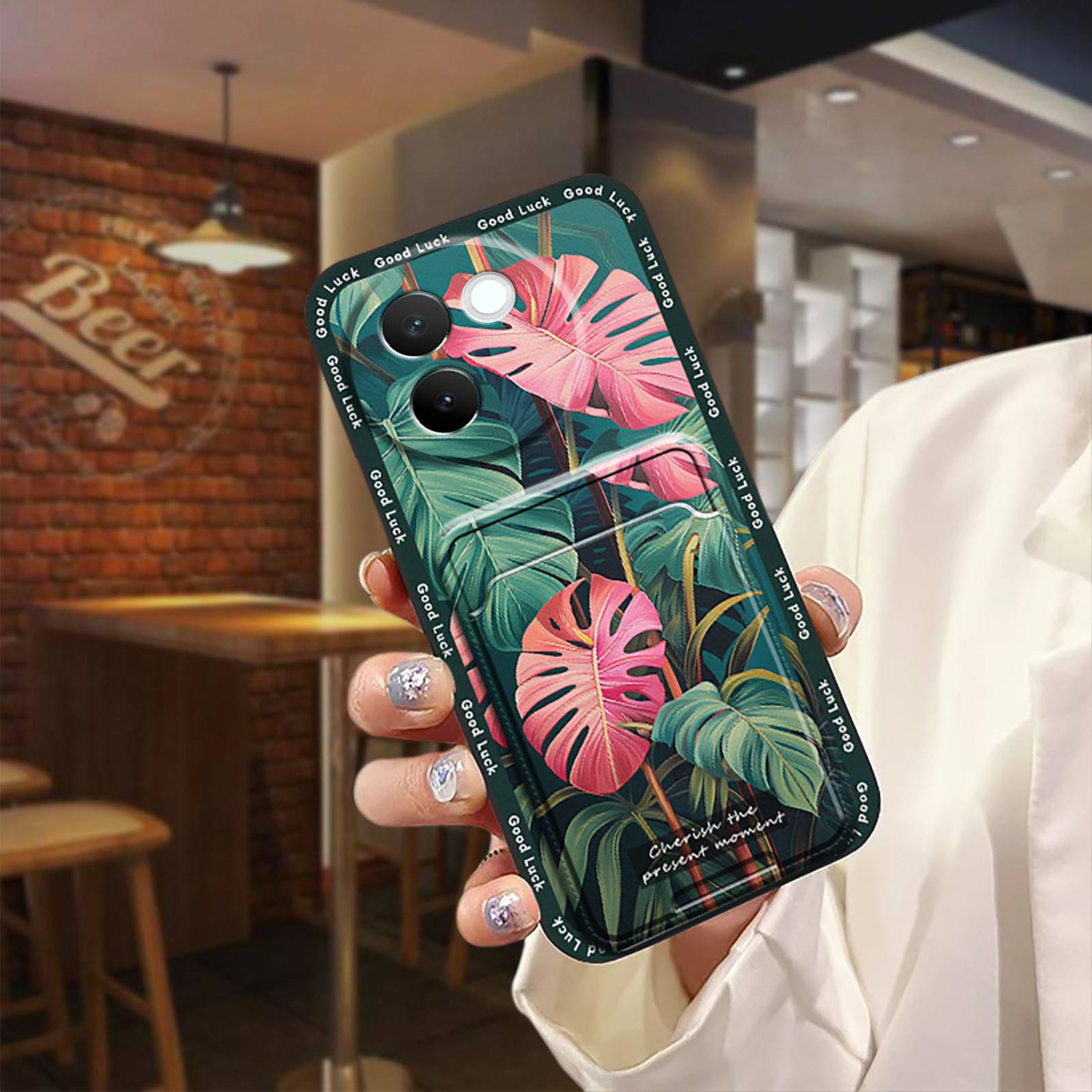 适用VIVO V30E 5G海外版手机壳放照片零钱软壳可爱卡通插卡趣味