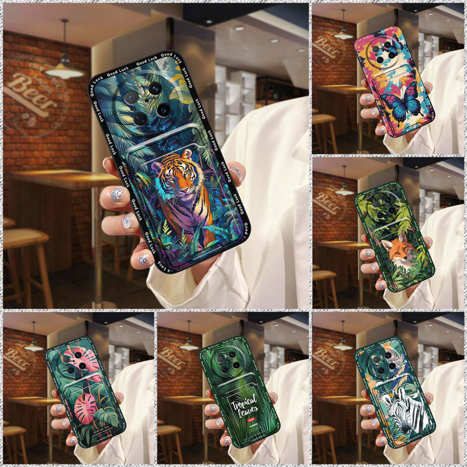 适用华为Mate70手机壳卡槽全包边搞怪可爱萌宠卡套创意简约个性