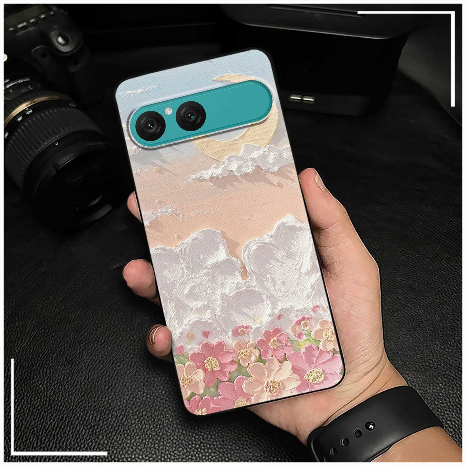 适用索尼Xperia10 vii/7代手机壳数码纯色男女款卡通青春油画花