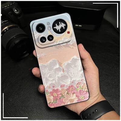 适用Nothing Phone4A Pro手机壳女油画数码花涂鸦个性散热情侣