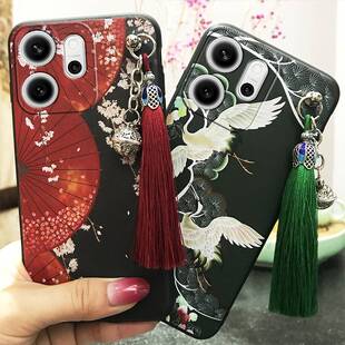 适用OPPO Reno14F 5G手机壳流苏奢华古风男女款情侣软壳复古硅胶