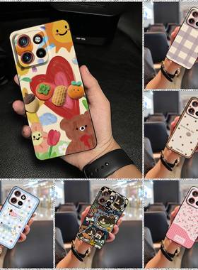 适用MOTO S50/Edge50 Neo/ThinkPhone25手机壳纯色动物硅胶卡通