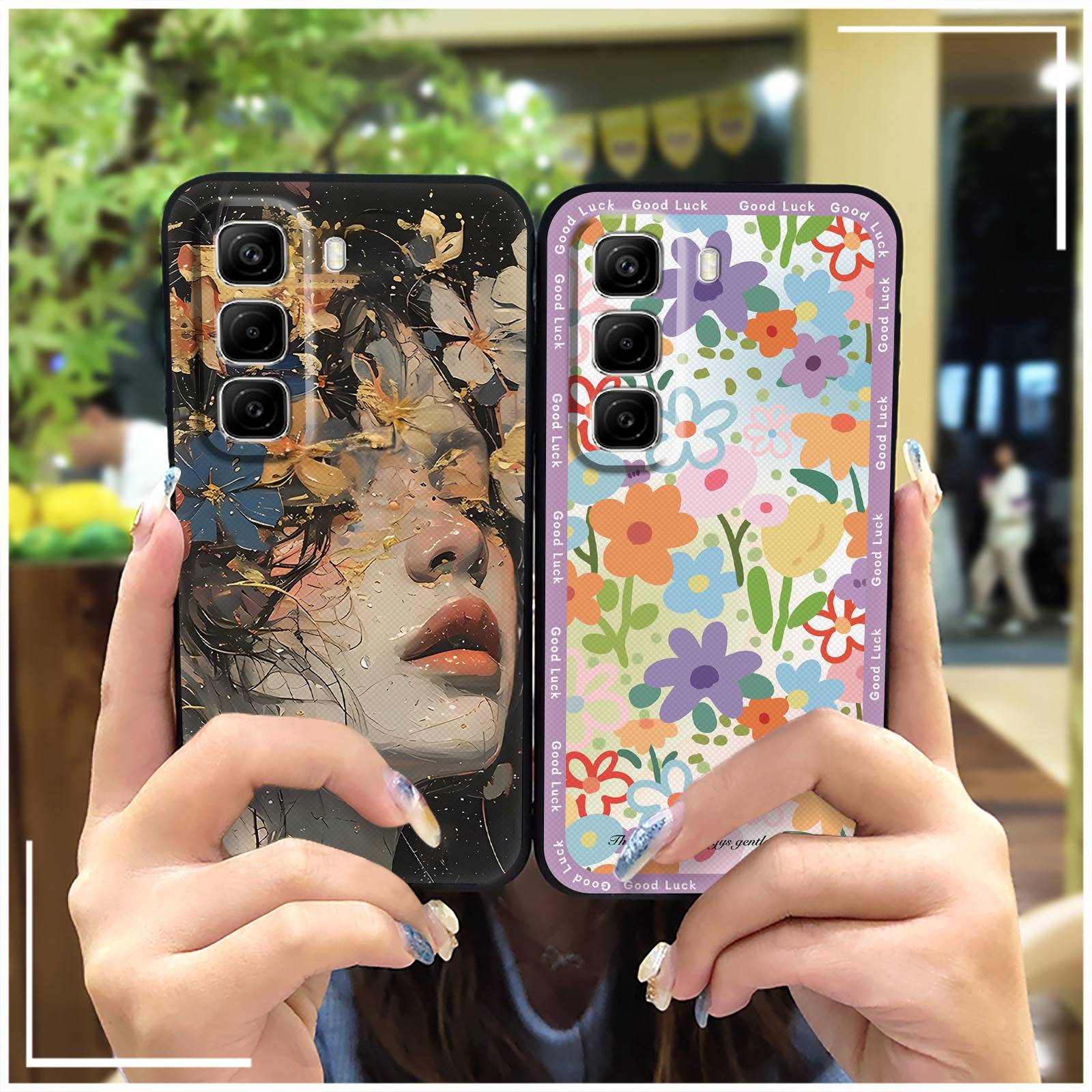 适用infinix Hot50 Pro/X6881手机壳油画纯色个性青春数码质感女