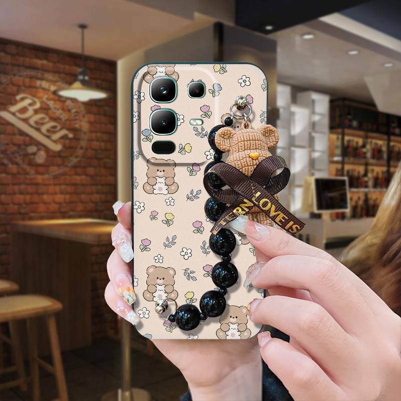 适用infinix Note50X 5G/5G+/X6857B手机壳黑珍珠挂饰男女款创意