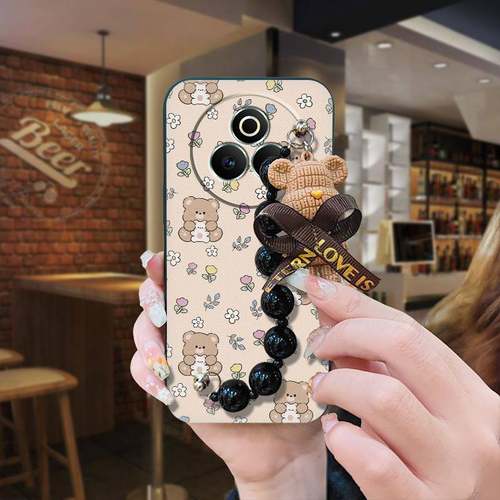 适用OPPO Realme P3 Pro 5G手机壳潮流防尘情侣小熊手链男女款