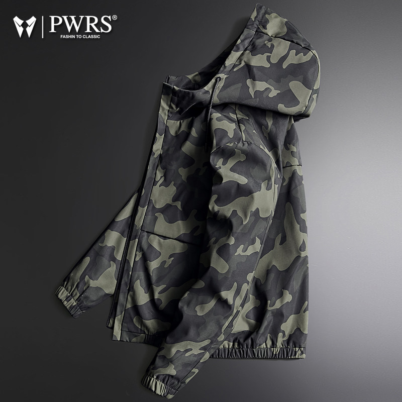 迷彩夹克男士春秋薄款工装潮流中青年户外运动防风衣宽松休闲外套