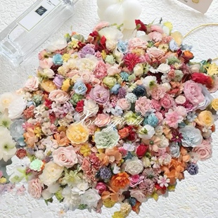 仿真小花朵混搭材料包diy手工材料头饰花环绢花婚庆布景 清库存